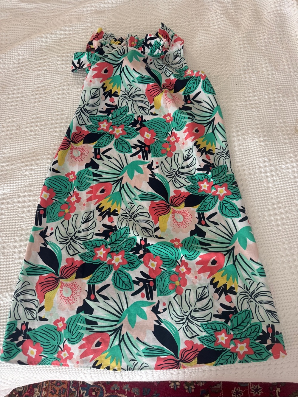crown & ivy Floral Halter Dress in Teal, Coral, Yellow,